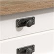 Sauder Cottage Road 1 Drawer Nightstand in Soft White and Lintel Oak
