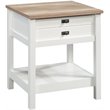 Sauder Cottage Road 1 Drawer Nightstand in Soft White and Lintel Oak