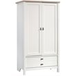 Sauder Cottage Road Engineered Wood Armoire in Soft White and Lintel Oak