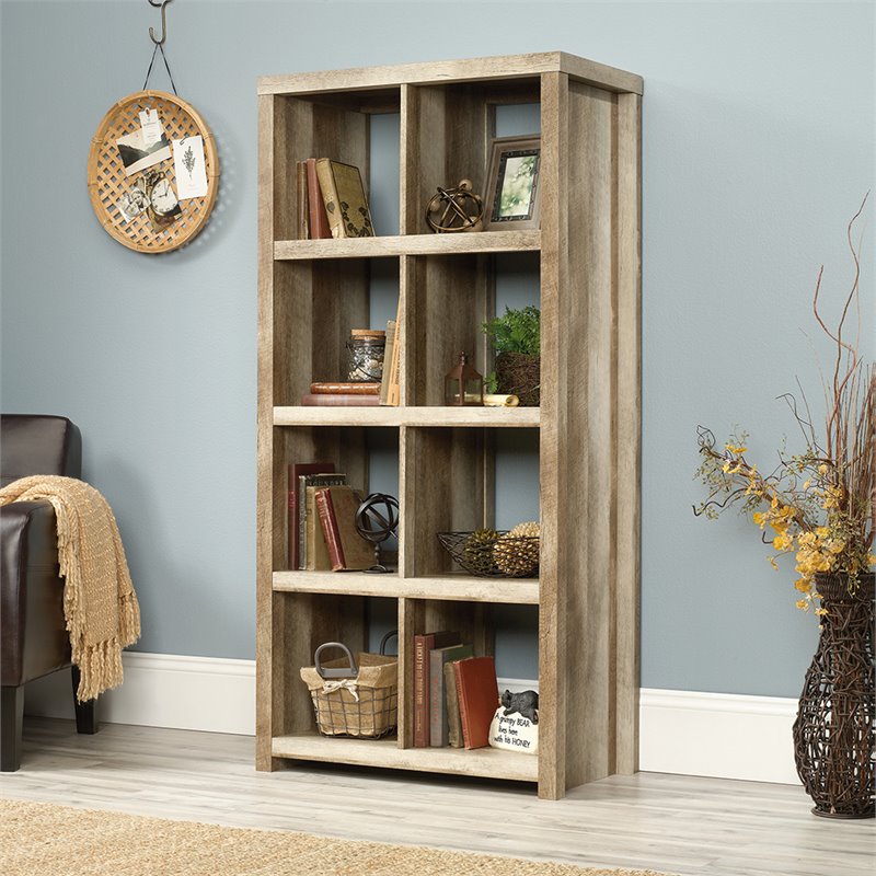 Sauder HomePlus 8 Cubby Bookcase in Lintel Oak Cymax Business