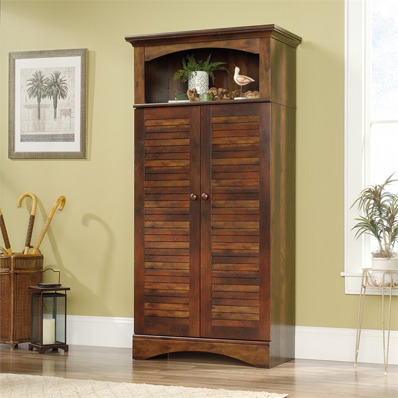 Sauder Harbor View Storage Cabinet in Curado Cherry - 423661