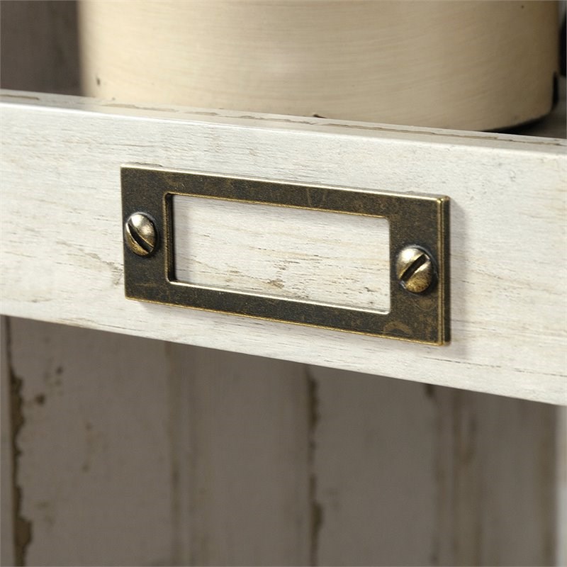 Sauder Barrister Lane Engineered Wood 10-Cube Bookcase in White Plank