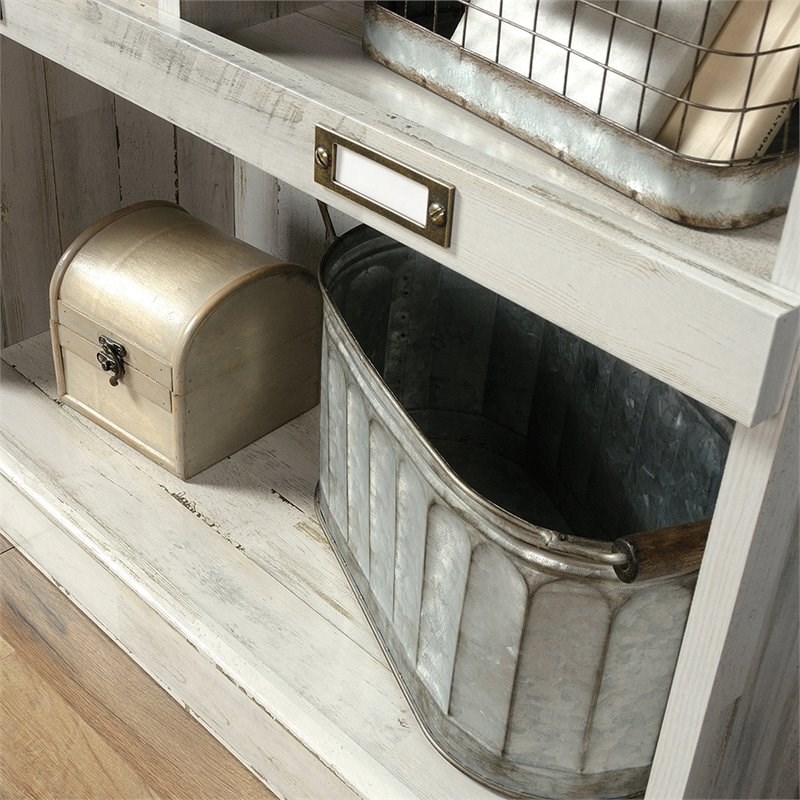 Sauder Barrister Lane Engineered Wood 10-Cube Bookcase in White Plank