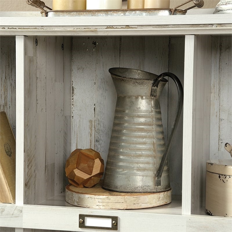 Sauder Barrister Lane Engineered Wood 10-Cube Bookcase in White Plank