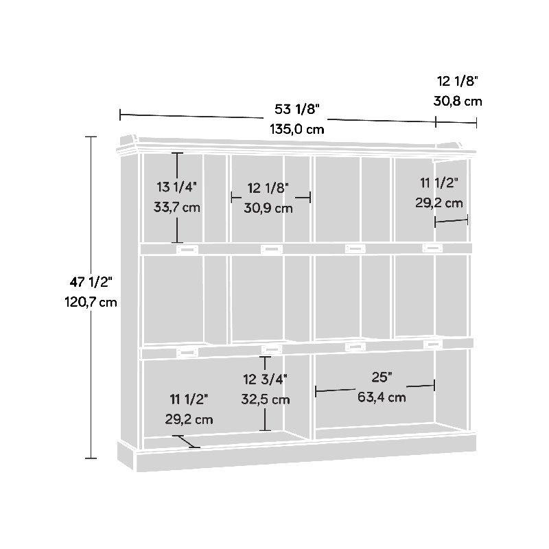 Sauder Barrister Lane Engineered Wood 10-Cube Bookcase in White Plank