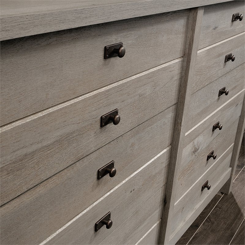 Sauder Cottage Road 6 Drawer Double Dresser In Mystic Oak 423964