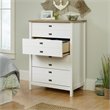 Sauder Cottage Road Engineered Wood 4 Drawer Chest in Soft White and Lintel Oak