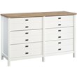 Sauder Cottage Road Engineered Wood 6 Drawer Dresser in Soft White Finish