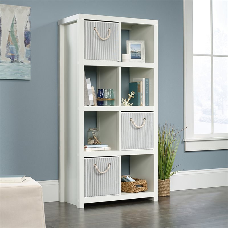 Sauder HomePlus 8 Cubby Bookcase in White - 424018