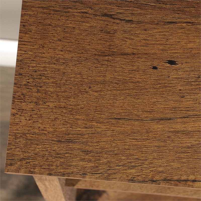 Jamocha Wood Sauder Trestle 3-Shelf Bookcase Brown