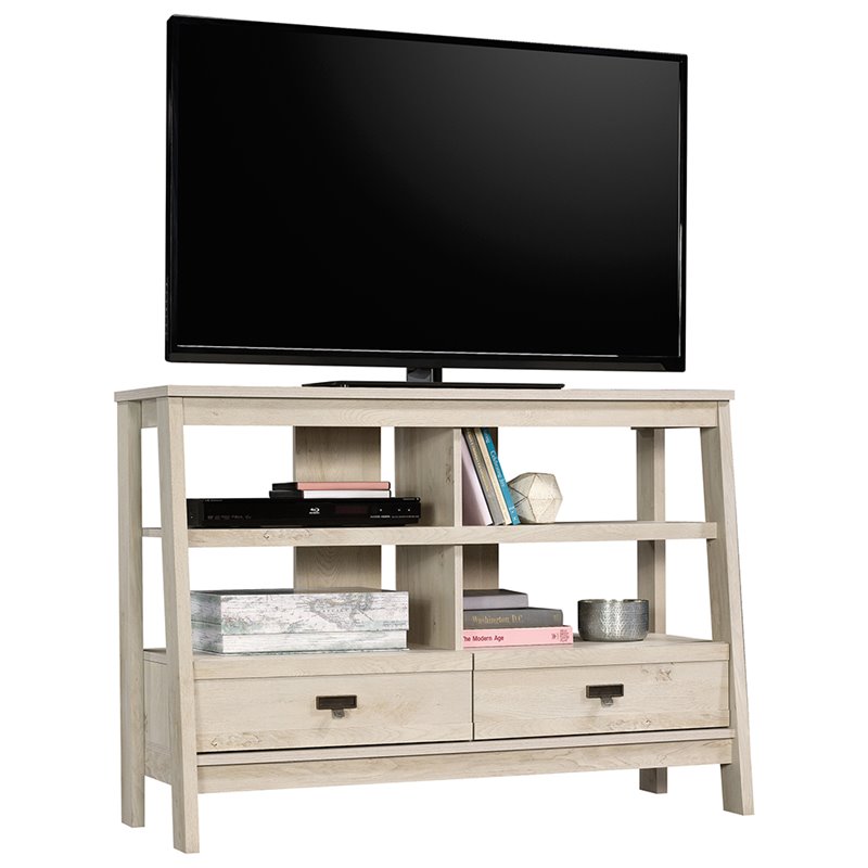 Sauder Trestle Console Table In Chalked Chestnut 424126 Sauder Trestle Console Table In Chalked