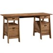 Sauder Trestle Executive Desk in Vintage Oak