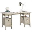 Sauder Trestle Engineered Wood Executive Desk in Chalked Chestnut