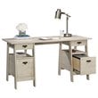 Sauder Trestle Engineered Wood Executive Desk in Chalked Chestnut
