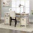 Sauder Trestle Engineered Wood Executive Desk in Chalked Chestnut