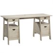 Sauder Trestle Engineered Wood Executive Desk in Chalked Chestnut
