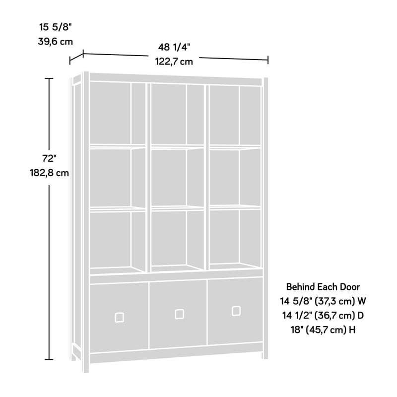 Sauder Cannery Bridge Engineered Wood 9-Cubby Bookcase in Sindoori Mango/Brown