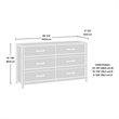 Sauder Cannery Bridge Engineered Wood 6-Drawer Dresser in Sindoori Mango/Natural