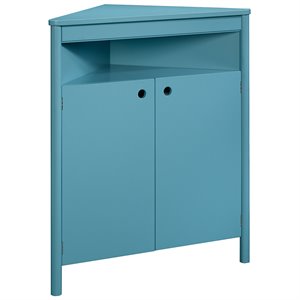 sauder anda norr corner storage cabinet in sea blue