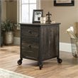 Sauder Steel River 2-Drawer Mobile File Cabinet in Carbon Oak/Black