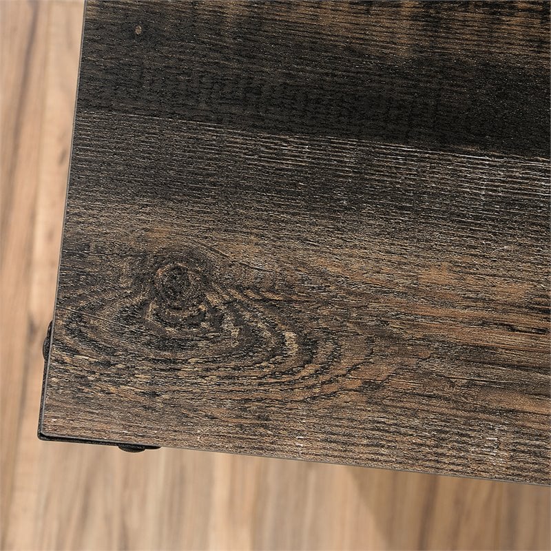 Sauder Steel River 2-Drawer Mobile File Cabinet in Carbon Oak/Black