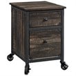 Sauder Steel River 2-Drawer Mobile File Cabinet in Carbon Oak/Black