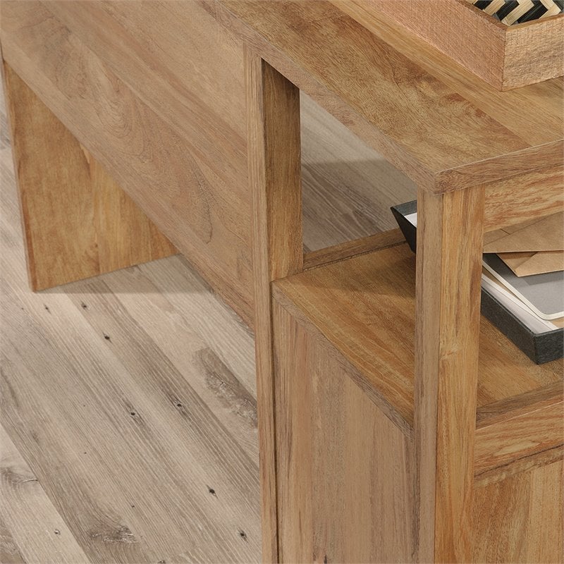 Sauder Cannery Bridge Engineered Wood L-Shaped Desk in Sindoori Mango/Natural