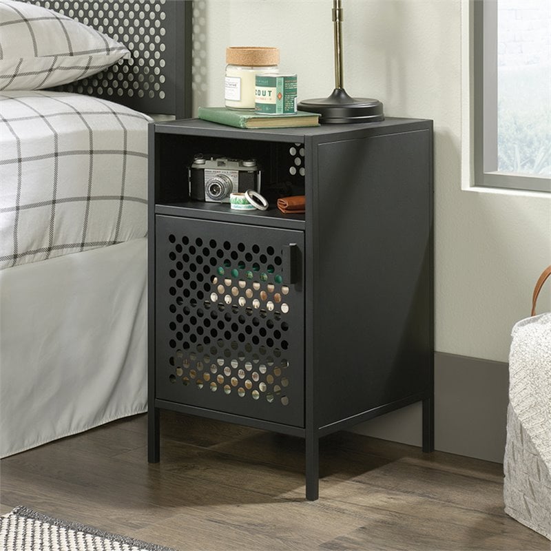 Sauder Boulevard Cafe Metal Nightstand in Black Cymax Business