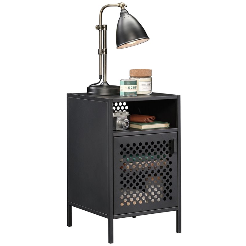 Sauder Boulevard Cafe Collection Metal Night Stand in Black Finish