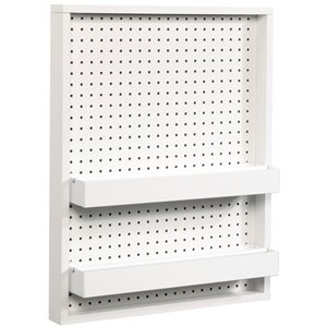 sauder craft pro wall mount peg board with shelf in white