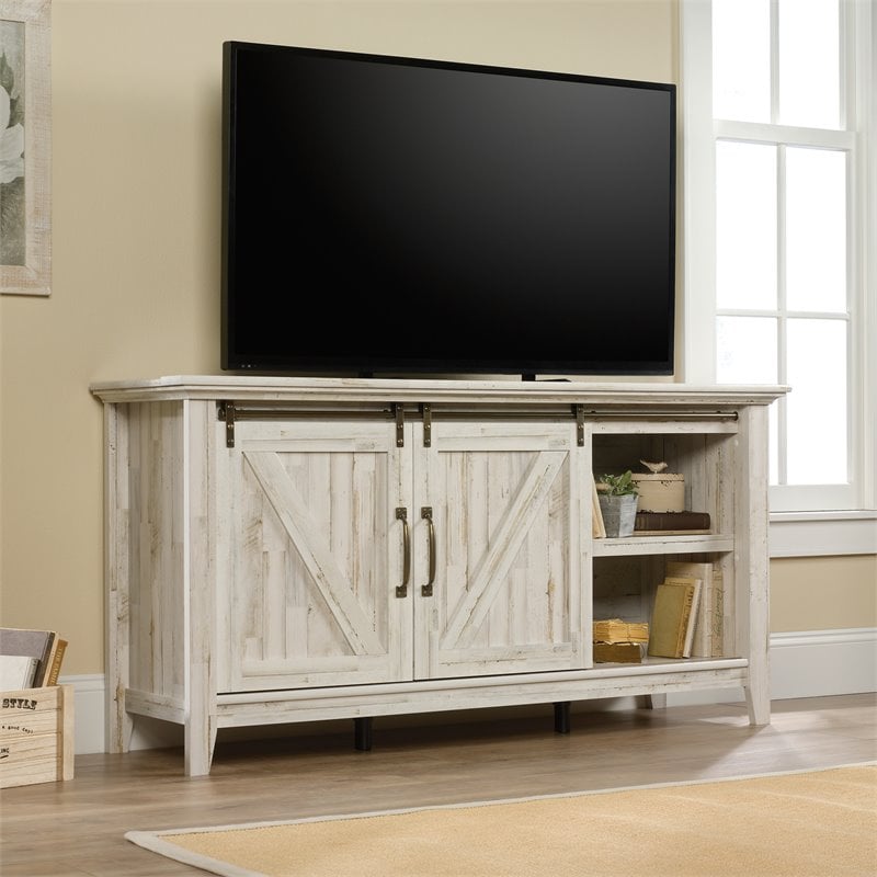 Sauder Dakota Pass Engineered Wood Stand For Tvs Up To 70 In White Plank 425118