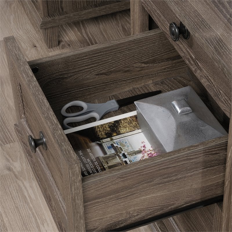 Sauder Hammond Engineered Wood Executive Desk in Emery Oak Finish