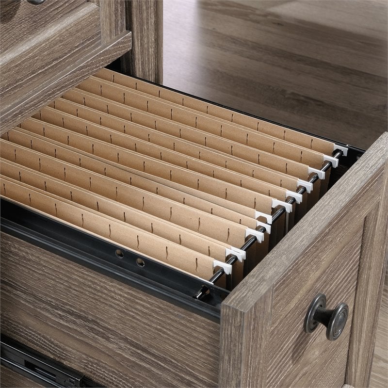 Sauder Hammond Engineered Wood L-Shaped Computer Desk in Emery Oak