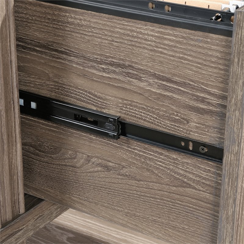 Sauder Hammond Engineered Wood L-Shaped Computer Desk in Emery Oak