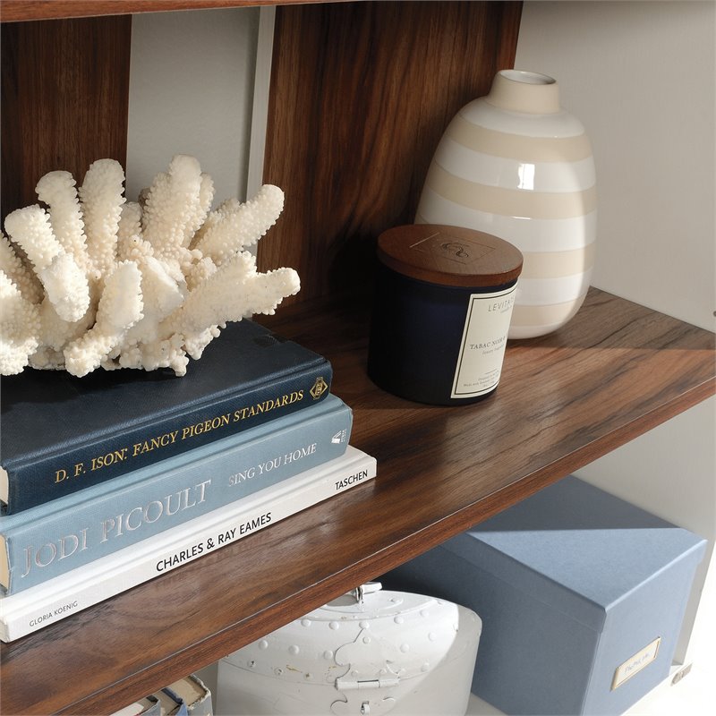 Sauder Vista Key Modern 3-Shelf Wood Bookcase in Pearl Oak
