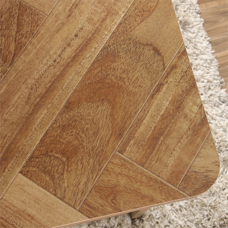 Sauder Coral Cape Engineered Wood Computer Desk in Sindoori Mango/Brown