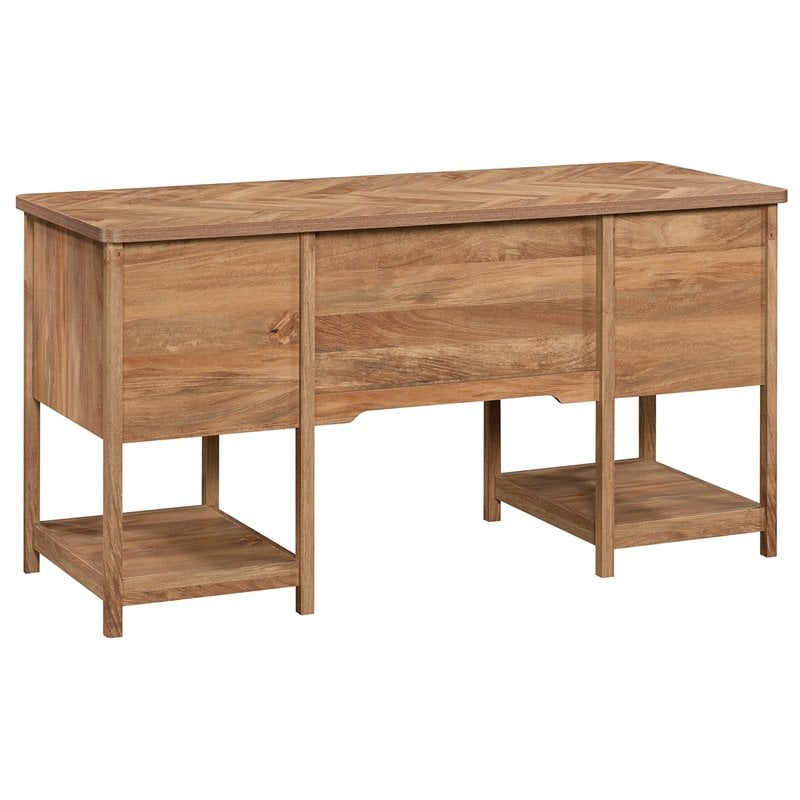 Sauder Coral Cape Engineered Wood Computer Desk in Sindoori Mango/Brown