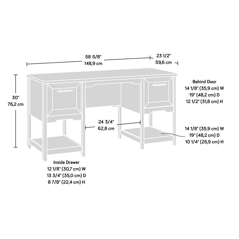 Sauder Coral Cape Engineered Wood Computer Desk in Sindoori Mango/Brown
