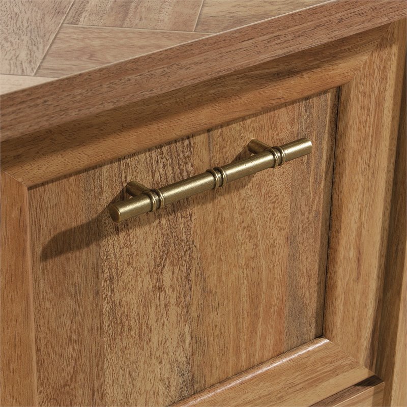 Sauder Coral Cape Engineered Wood Computer Desk in Sindoori Mango/Brown
