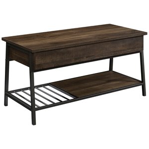 sauder north avenue modern wood and metal lift-top coffee table