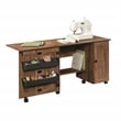 Sauder Engineered Wood Sewing Craft Cart in Vintage Oak Finish
