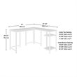 Sauder North Avenue Mid-Century Wood and Metal L-Shape Desk in Smoked Oak