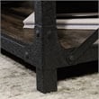 Sauder Steel River Engineered Wood Lift-Top Coffee Table in Carbon Oak/Black