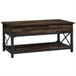 Sauder Steel River Engineered Wood Lift-Top Coffee Table in Carbon Oak/Black