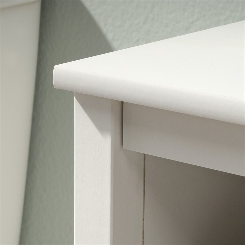 Sauder Peppercorn Wood Bathroom Linen Floor Cabinet In Soft White 426144