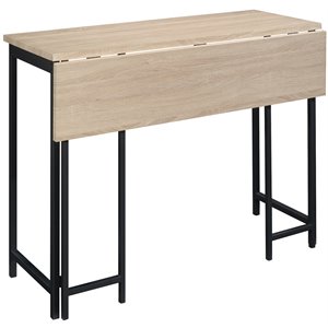 Sauder North Avenue Engineered Wood Dining Table w/ Drop Leaf in Charter Oak