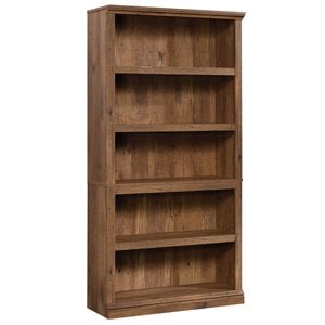 sauder misc storage 5-shelf tall wood bookcase
