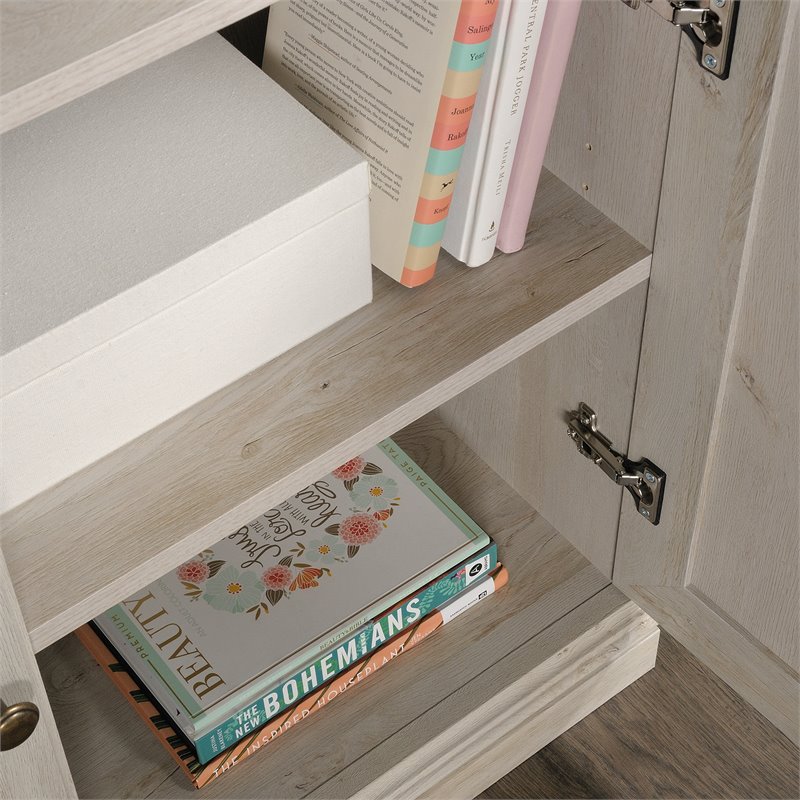 Sauder Engineered Wood 3-Shelf Bookcase in Chalked Chestnut Finish