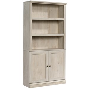 sauder misc storage 3-shelf 2-door tall wood bookcase