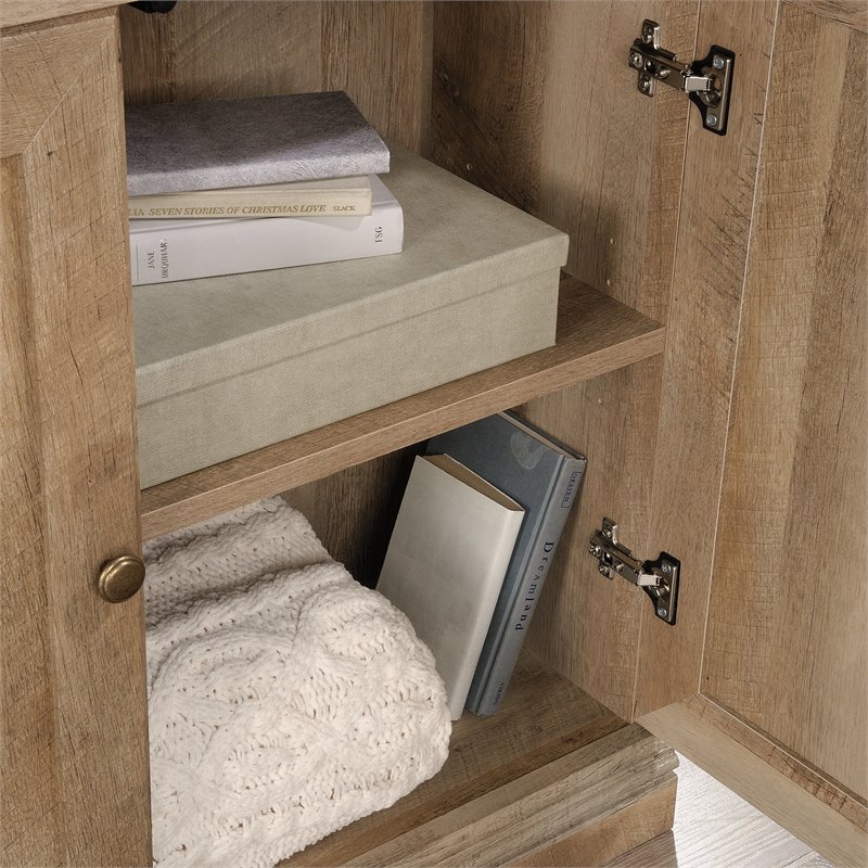 sauder select engineered wood 3-shelf bookcase in lintel oak